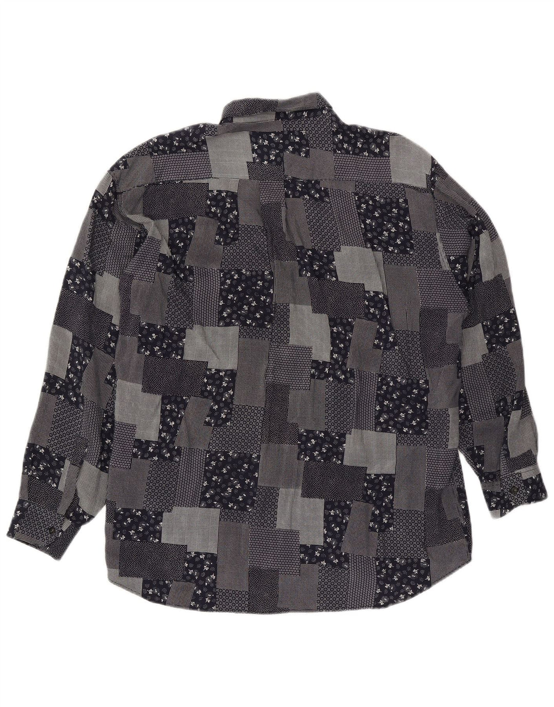 Camisa masculina VINTAGE XL preta patchwork viscose