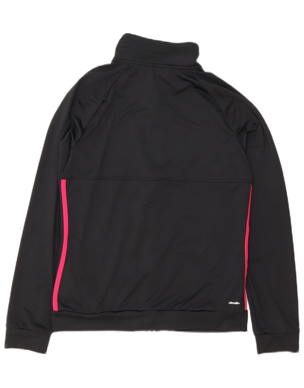 Adidas Womens Climalite Oversized Tracksuit Top Jacket UK 8/10 Pequeno Preto