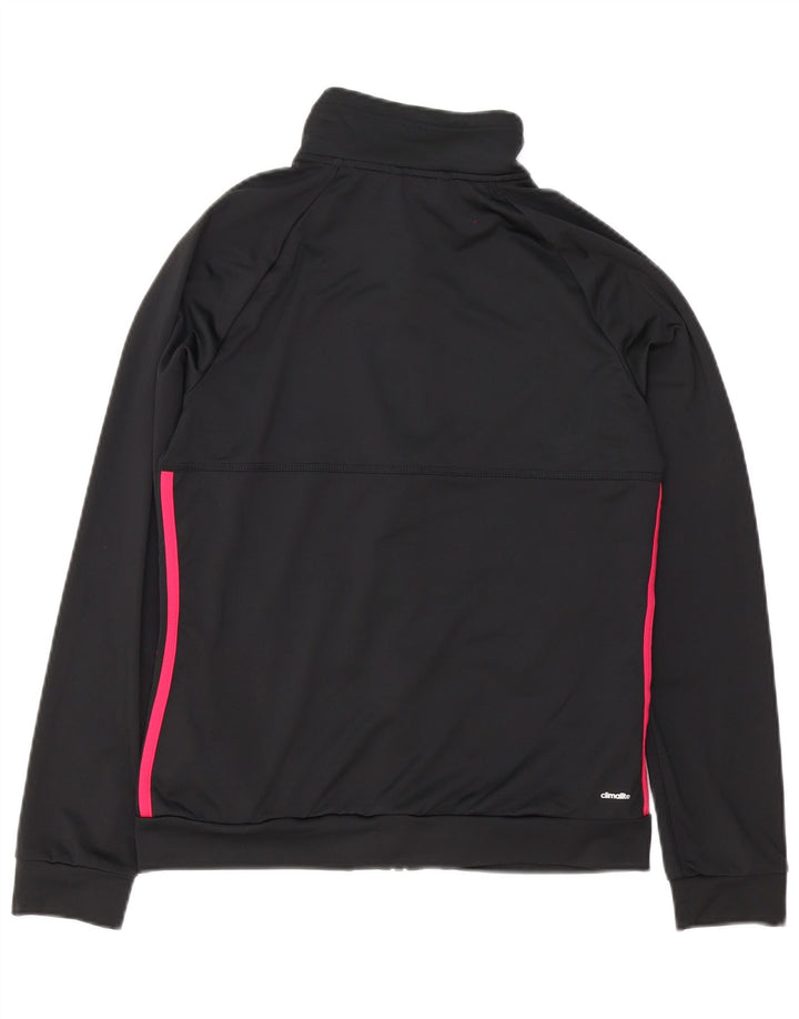 Adidas Womens Climalite Oversized Tracksuit Top Jacket UK 8/10 Pequeno Preto