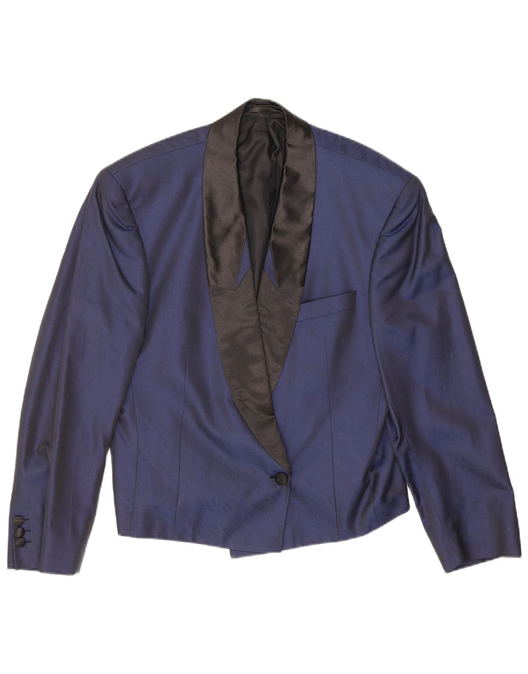 Jaqueta blazer feminina com 1 botão Reino Unido 16 grande algodão azul marinho