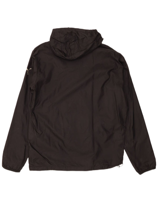 Jaqueta de chuva masculina Puma com capuz UK 40 grande nylon preto