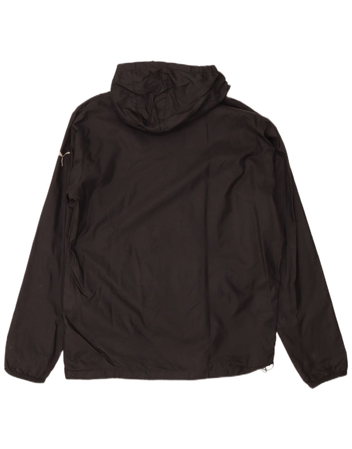 Jaqueta de chuva masculina Puma com capuz UK 40 grande nylon preto