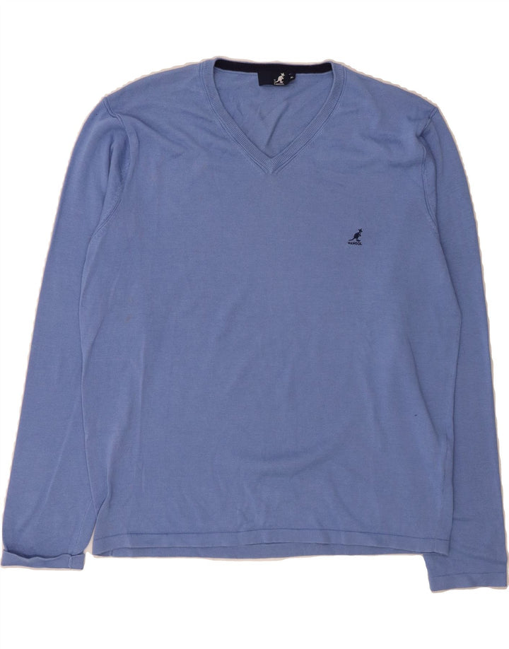 KANGOL Mens Top Long Sleeve XL Blue Cotton Vintage Kangol and Second-Hand Kangol from Messina Hembry 