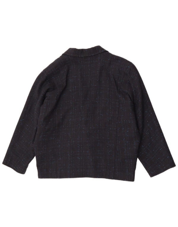Jaqueta Blazer Oversized Feminina Vintage EU 34 XS Azul Marinho Xadrez