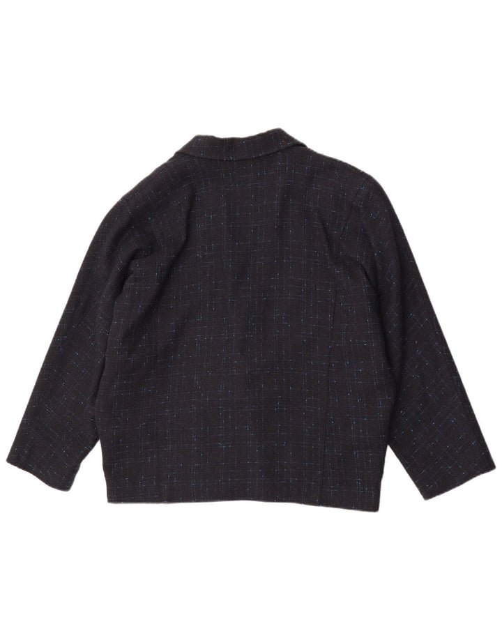 Jaqueta Blazer Oversized Feminina Vintage EU 34 XS Azul Marinho Xadrez