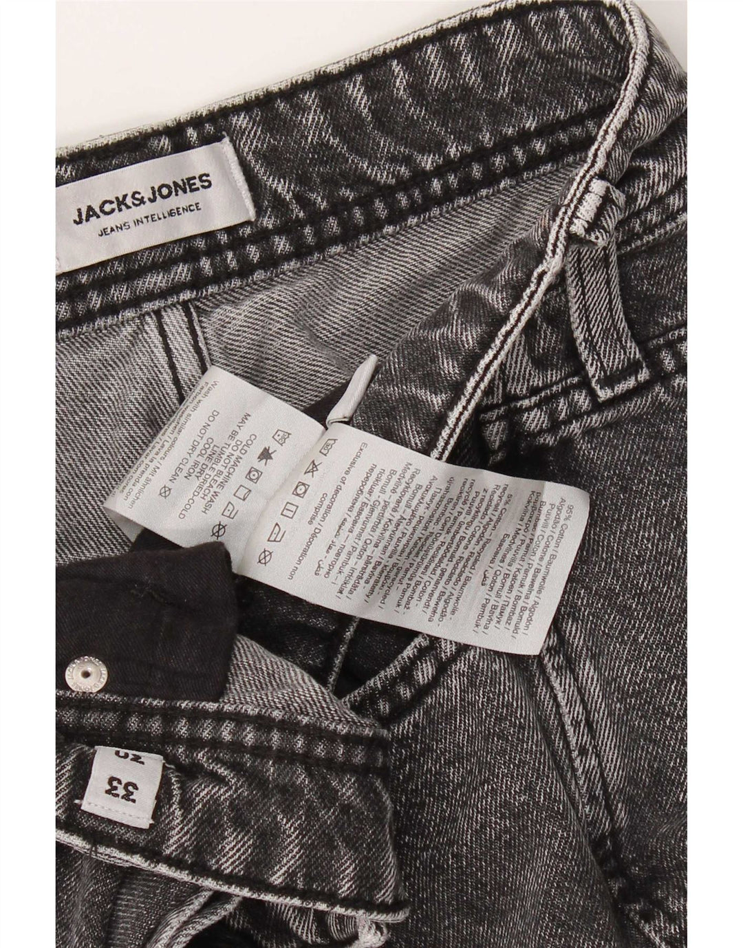 Jeans masculinos Jack & Jones Tapered W33 L30 algodão cinza