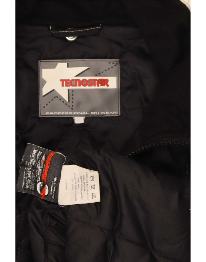Jaqueta de esqui masculina vintage IT 48 poliéster colorblock preto médio