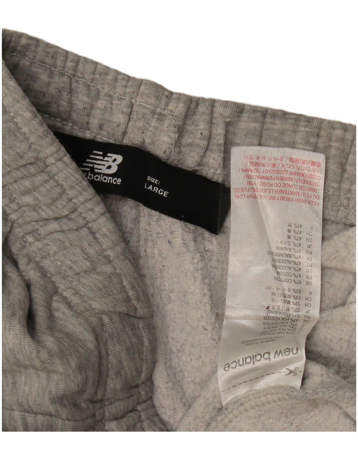 New Balance Mens Calças de treino Joggers poliéster cinza grande