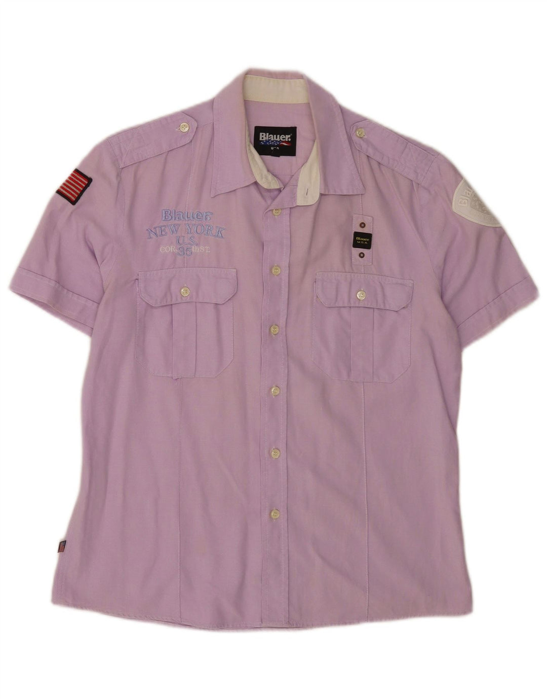 Camisa masculina Blauer gráfica de manga curta XL algodão roxo