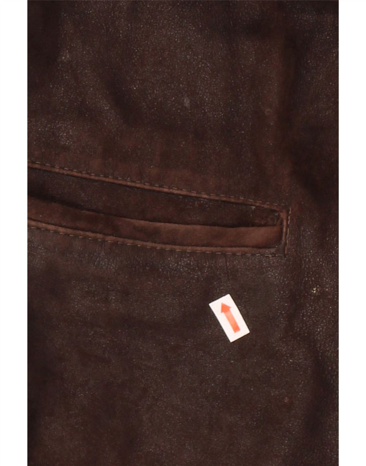 Jaqueta de couro masculina CONBIPEL UK 36 pequena couro marrom
