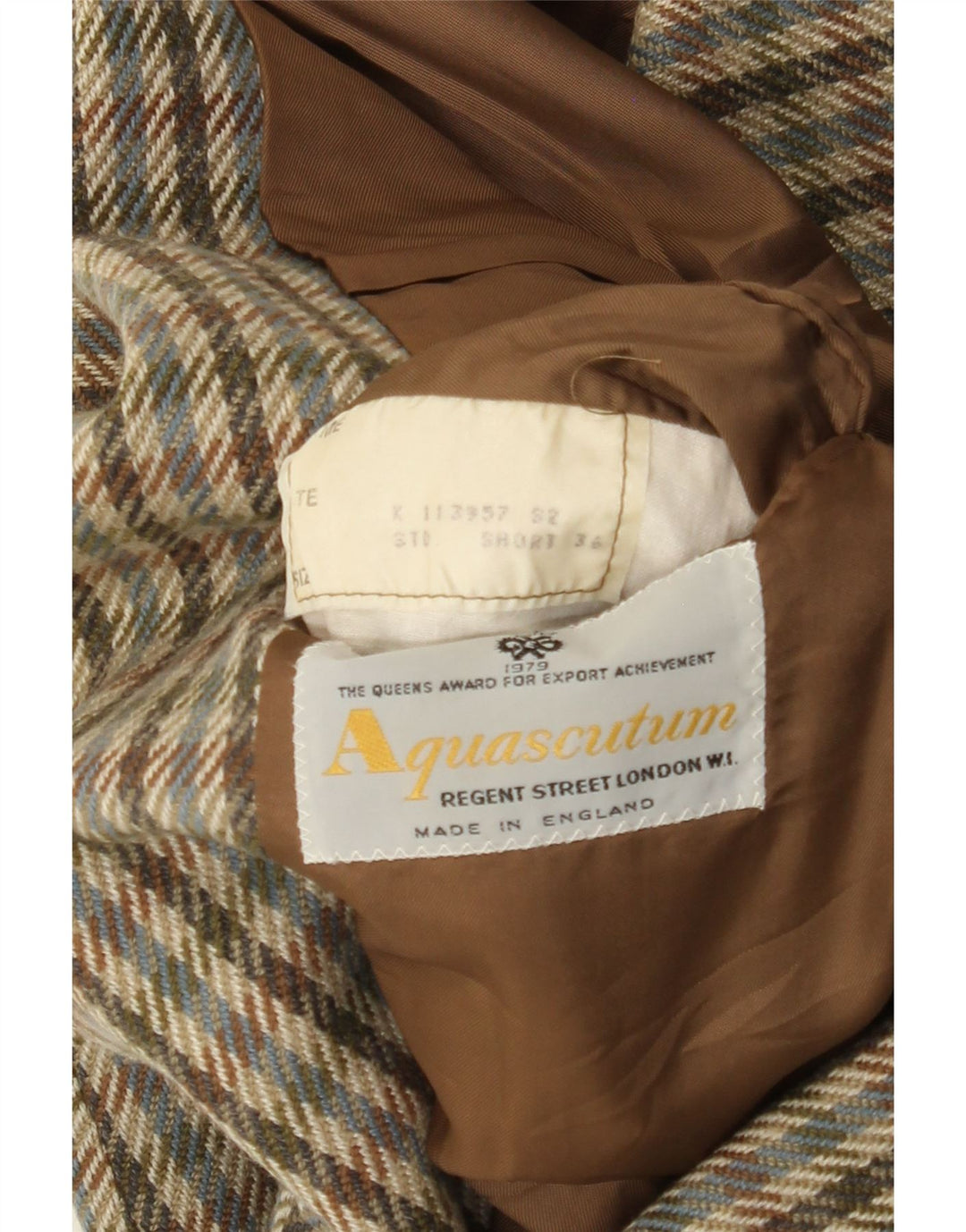 Aquascutum Jaqueta Blazer Masculina com 2 Botões Reino Unido 36 Pequena Caxemira Multicolorida