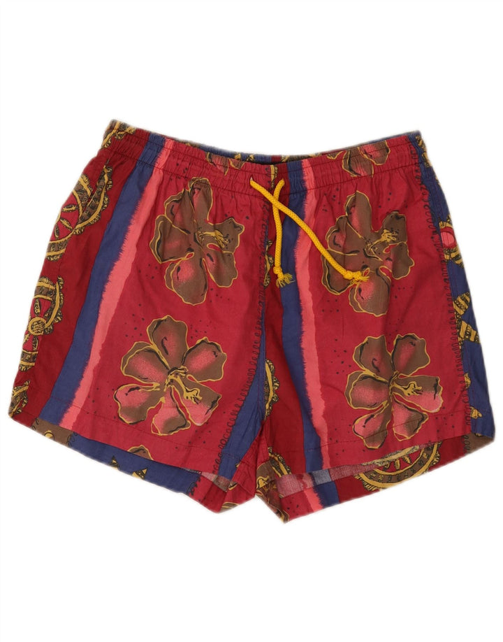 Shorts de natação masculino VINTAGE médio floral multicolorido