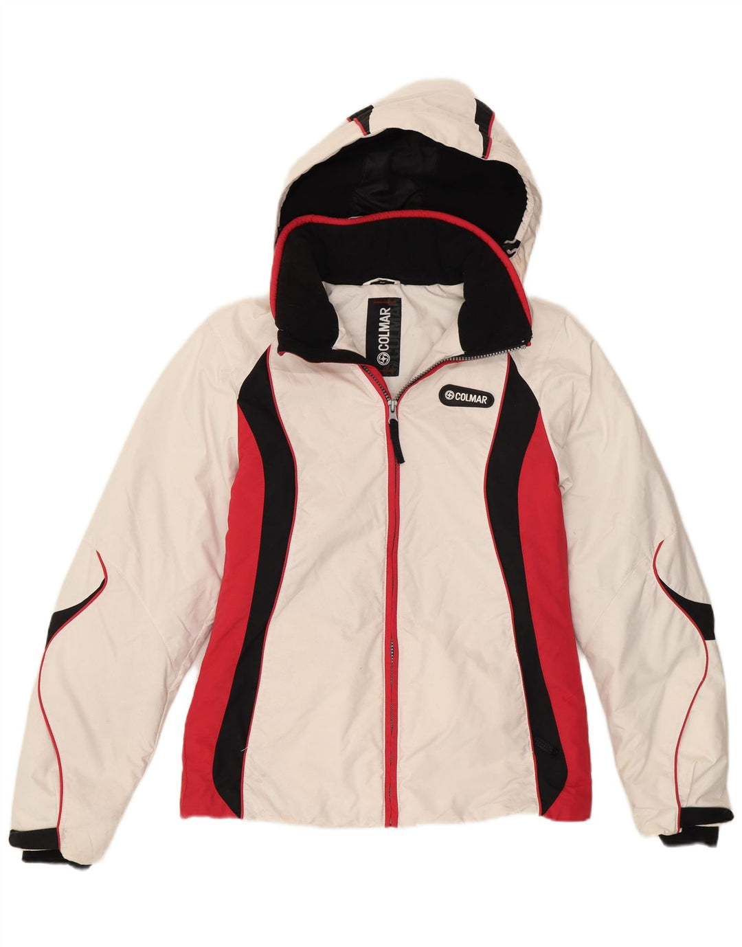 Jaqueta de esqui feminina com capuz Colmar IT 42 médio branco colorblock esportivo