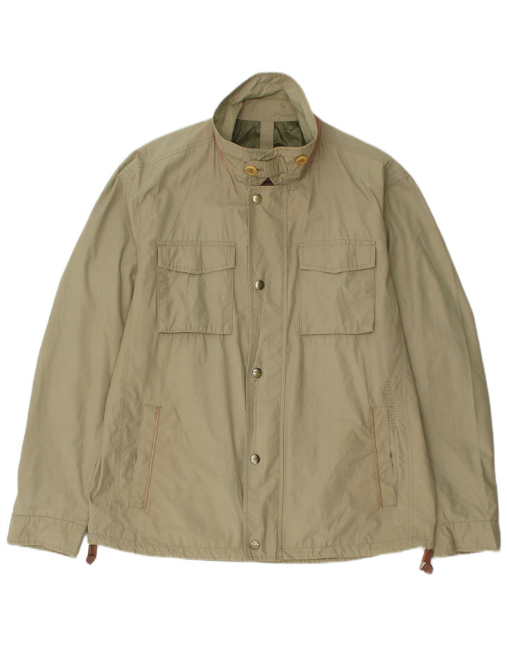 Jaqueta utilitária masculina Massimo Dutti Reino Unido 42 XL cáqui nylon