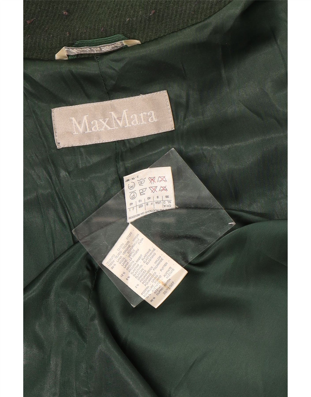 Sobretudo oversized feminino Max Mara Reino Unido 10 lã verde pequena