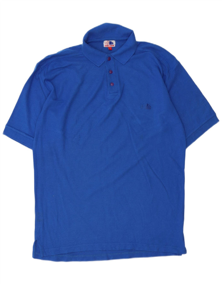 Camisa polo masculina Americanino grande algodão azul