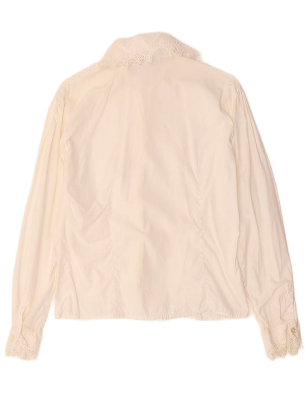 Blusa feminina Byblos UK 14 médio branco
