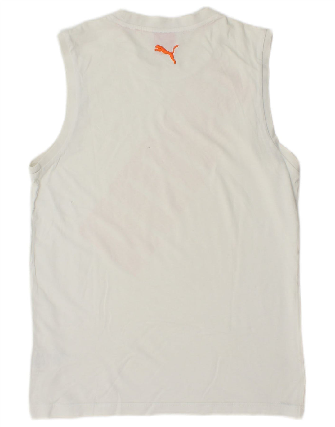 PUMA Mens Graphic Vest Top Pequeno Algodão Branco