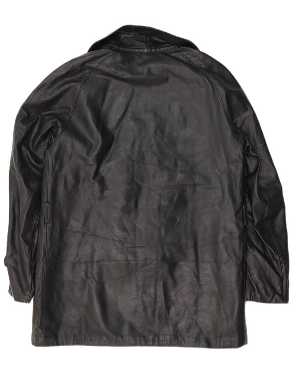Jaqueta de couro masculina vintage UK 38 couro preto médio