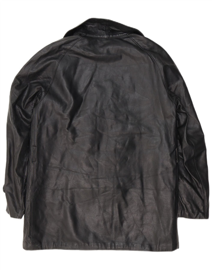 Jaqueta de couro masculina vintage UK 38 couro preto médio