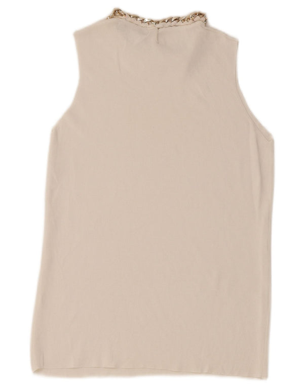 Zara Womens Vest Top UK 12 Médio Branco