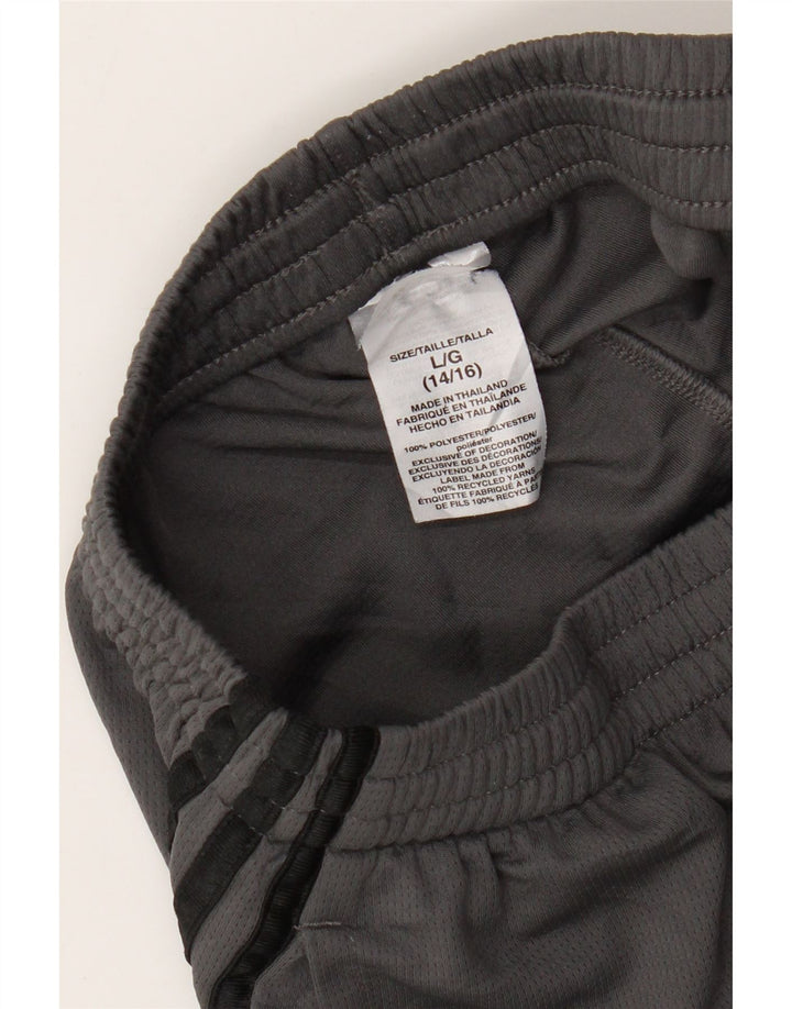 Shorts esportivos masculinos Adidas 14-15 anos grande cinza poliéster