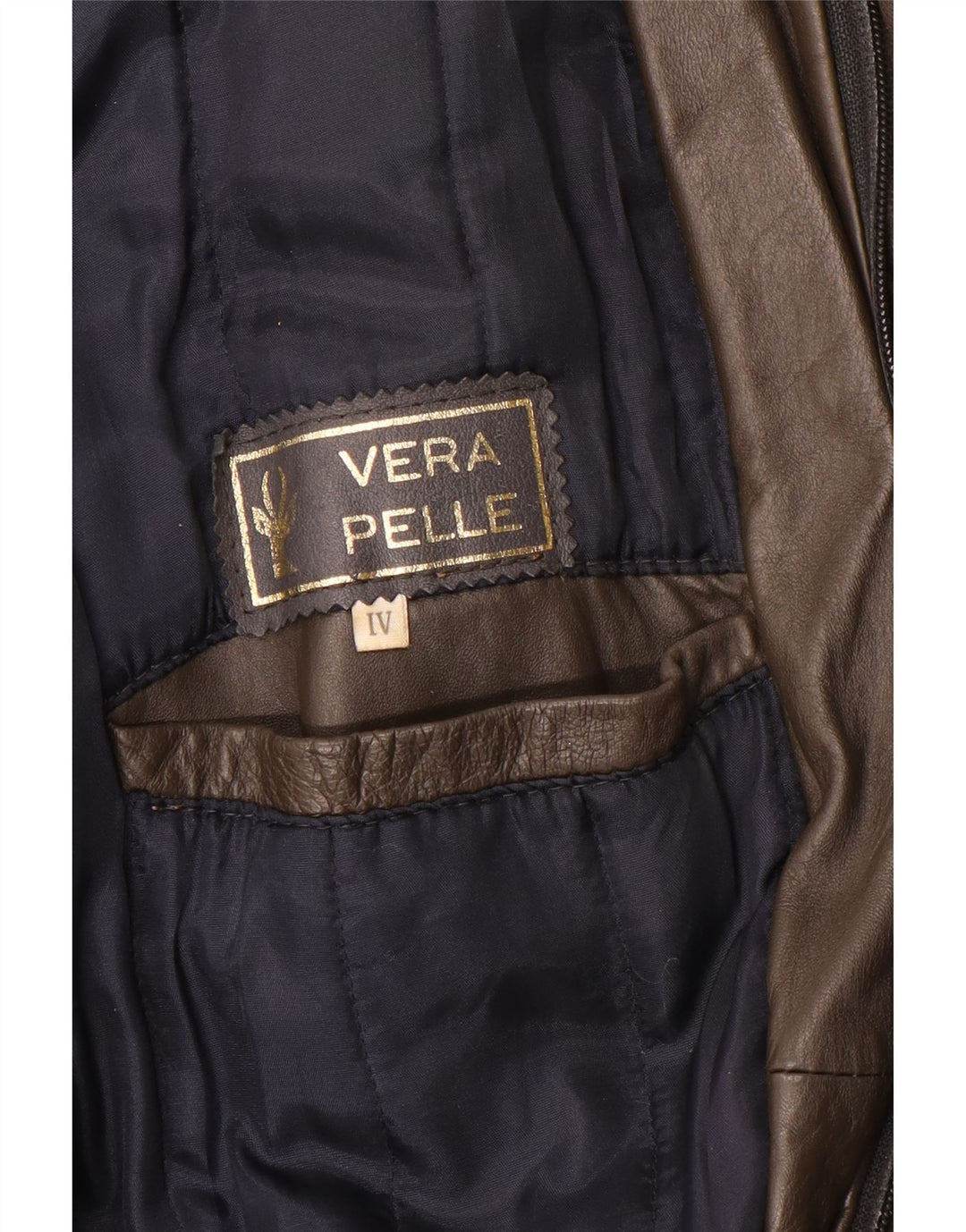 Casaco de couro masculino vintage Reino Unido 38 couro marrom médio