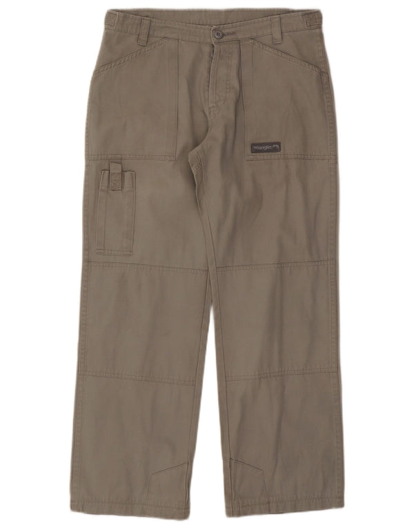 Calça Wrangler masculina reta cargo W32 L28 algodão cinza