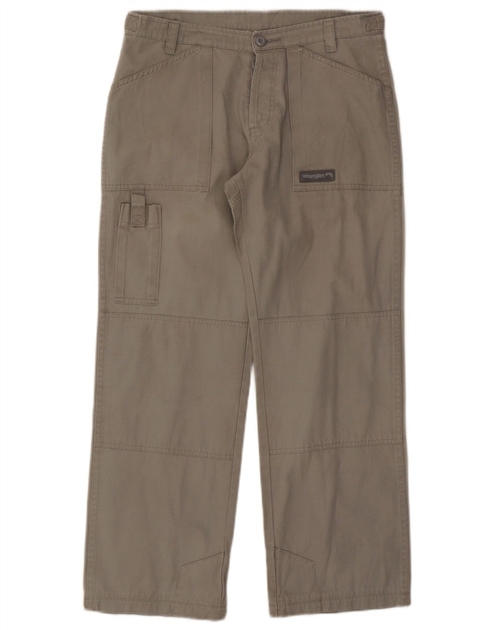 Calça Wrangler masculina reta cargo W32 L28 algodão cinza
