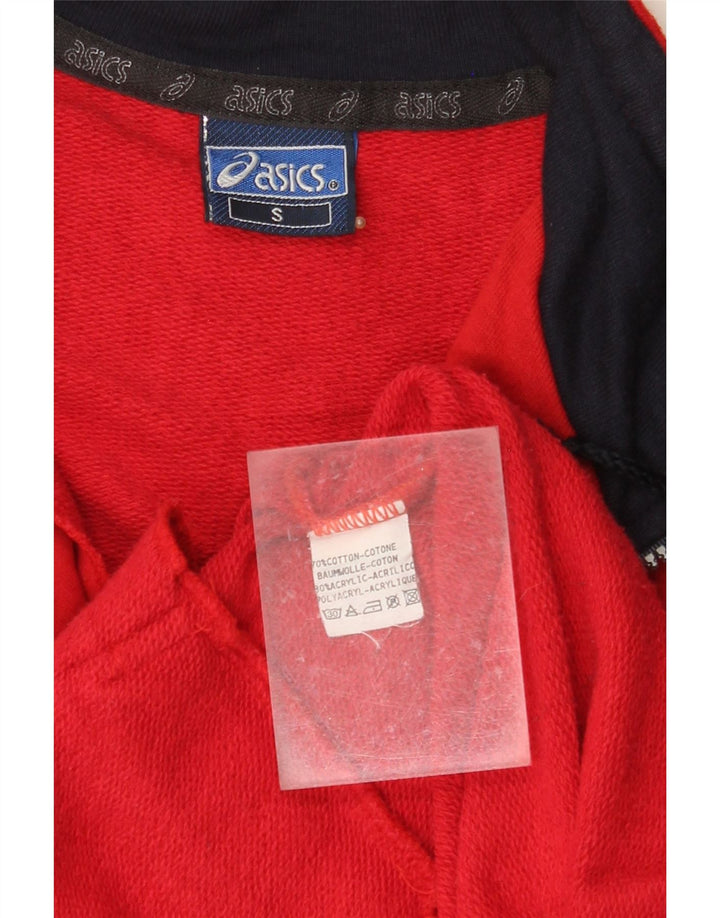 ASICS Mens Graphic Tracksuit Top Jacket Pequeno Algodão Vermelho