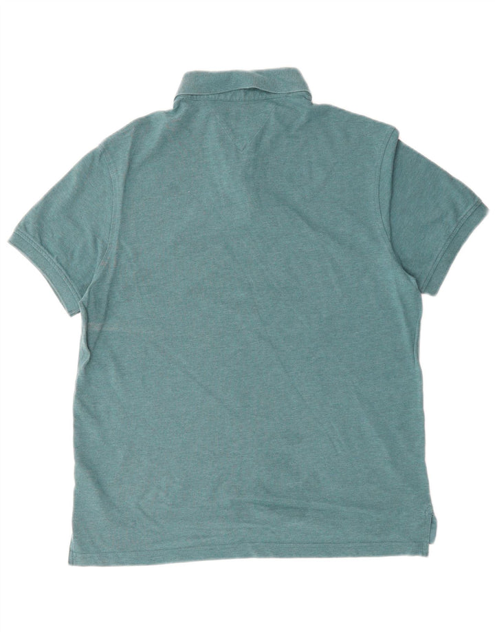 Camisa polo masculina Tommy Hilfiger algodão azul médio