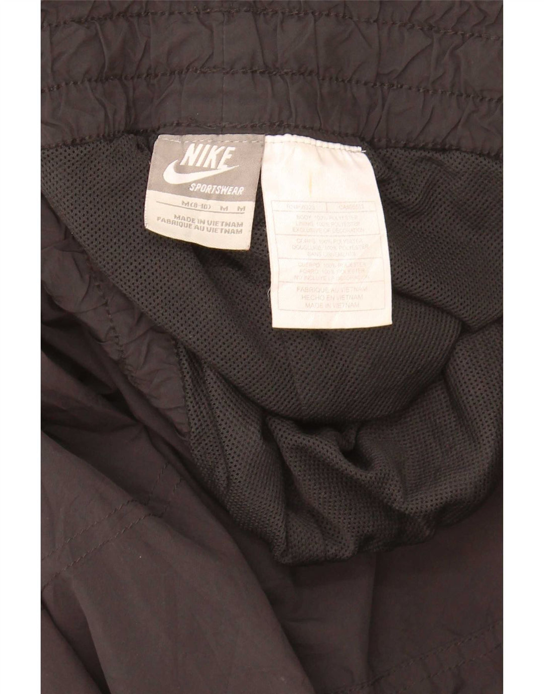 Calça de treino feminina Nike US 8/10 médio preto colorblock poliéster