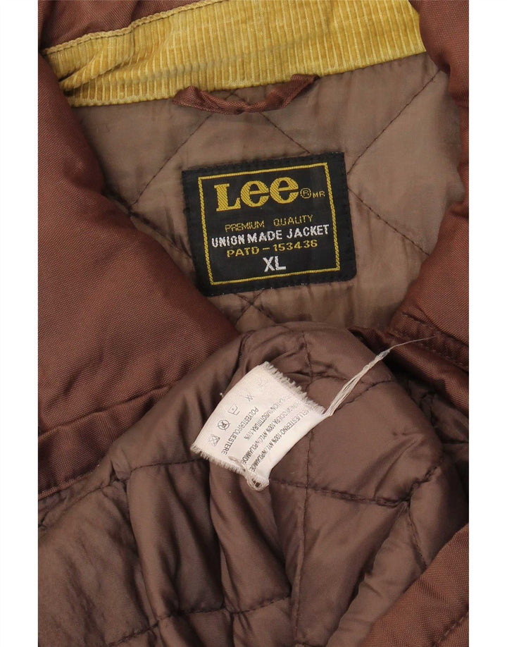 Jaqueta acolchoada masculina Lee UK 42 XL marrom nylon