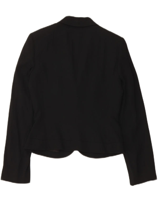 Jaqueta Blazer Feminina Seventy Crop 1 Botão IT 40 Pequena Viscose Preta