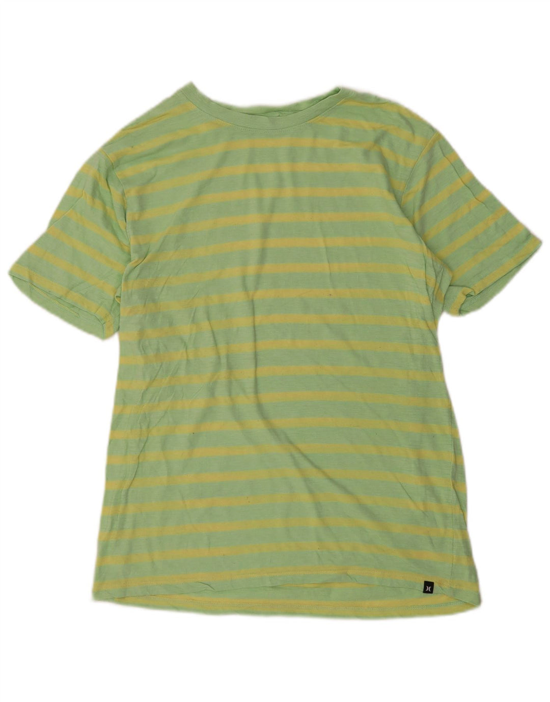 Camiseta masculina Hurley Top pequeno algodão listrado verde