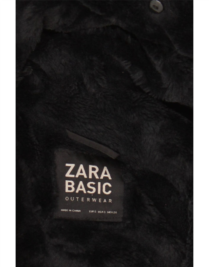 Casaco corta-vento feminino com capuz Zara Reino Unido 10 pequeno preto
