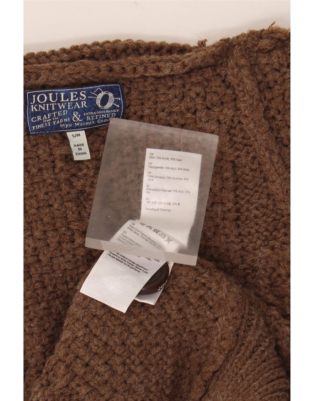 Joules Poncho Jumper feminino grande Reino Unido 10 pequeno marrom acrílico