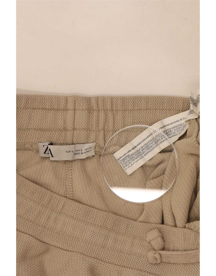 Zara Shorts esportivos masculinos grandes bege