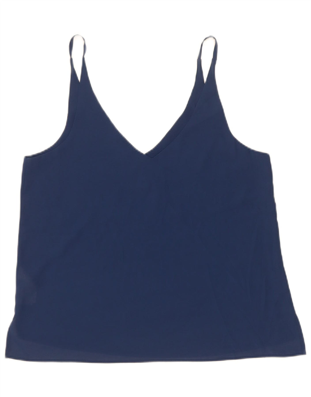 Topshop feminino Cami Top UK 10 pequeno poliéster azul marinho