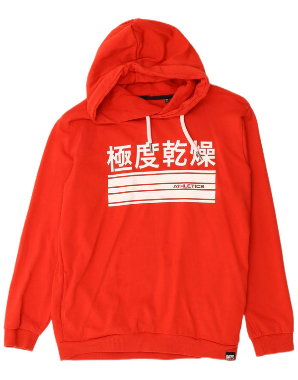 Superdry Mens Graphic Loose Fit Hoodie Jumper XS Algodão Vermelho