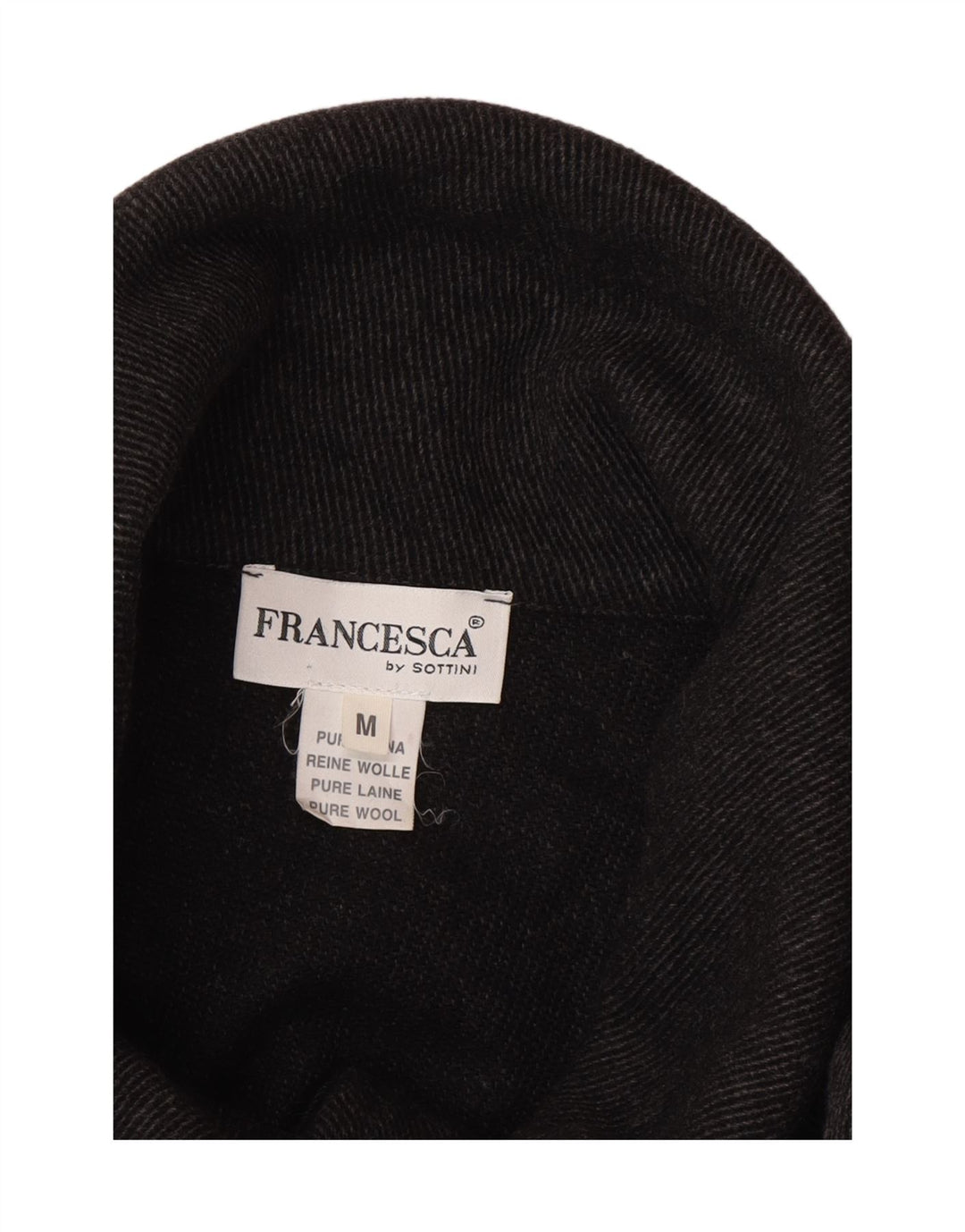 Casaco feminino Francesca UK 14 lã risca de giz cinza médio