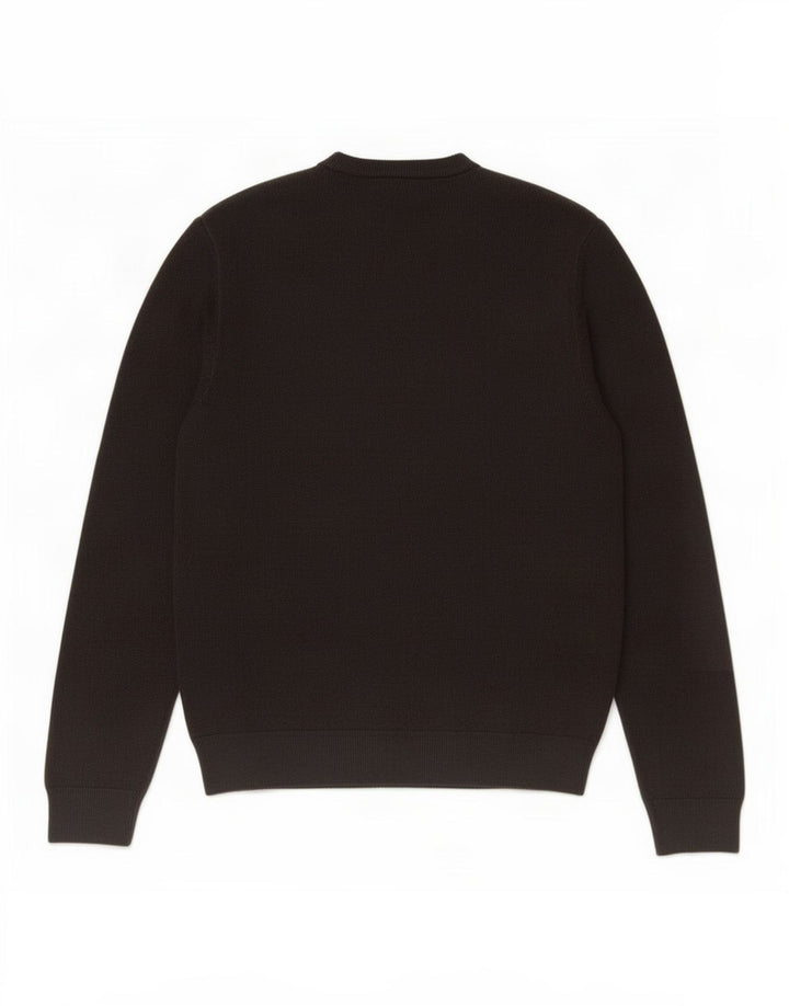 Suéter masculino Marks & Spencer com decote em V, acrílico preto médio