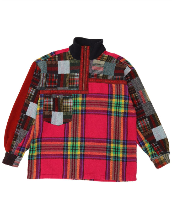 Pulôver masculino vintage flanela camisa grande xadrez multicolorido acrílico