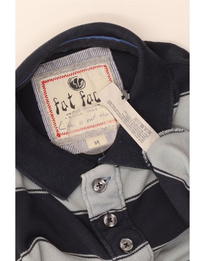 Camisa polo masculina FAT FACE de algodão listrado azul marinho médio