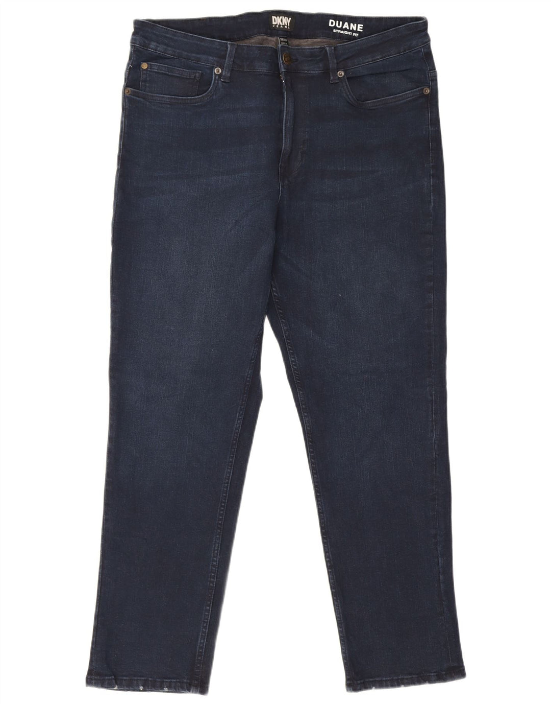 Dkny Mens Duane Straight Jeans W36 L30 Azul Marinho Algodão