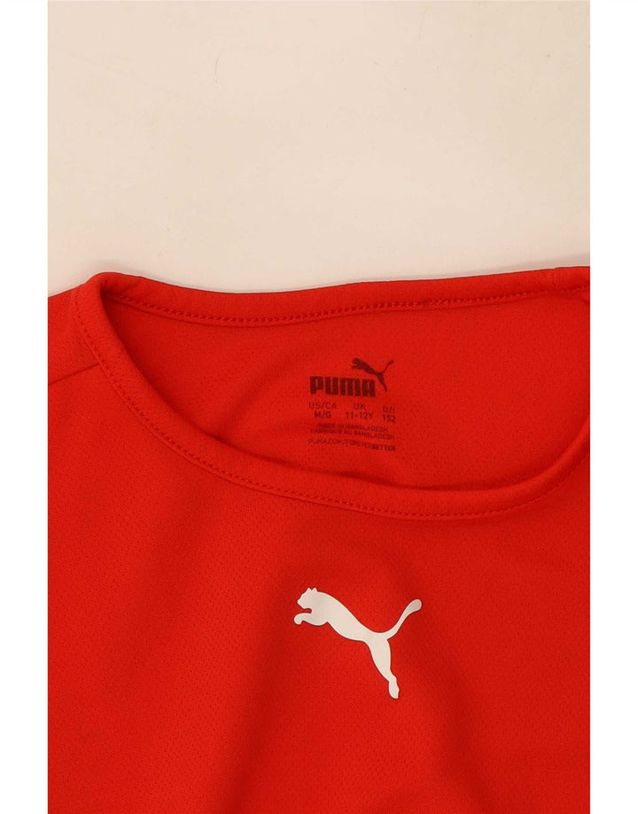 Camiseta Puma Menino Top 11-12 Anos Vermelho Colorblock Poliéster