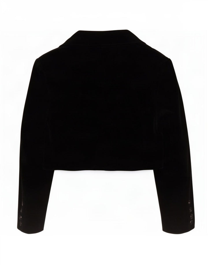 Jaqueta Bolero Feminina Benetton com 2 Botões de Veludo IT 48 XL Preto Modacryl