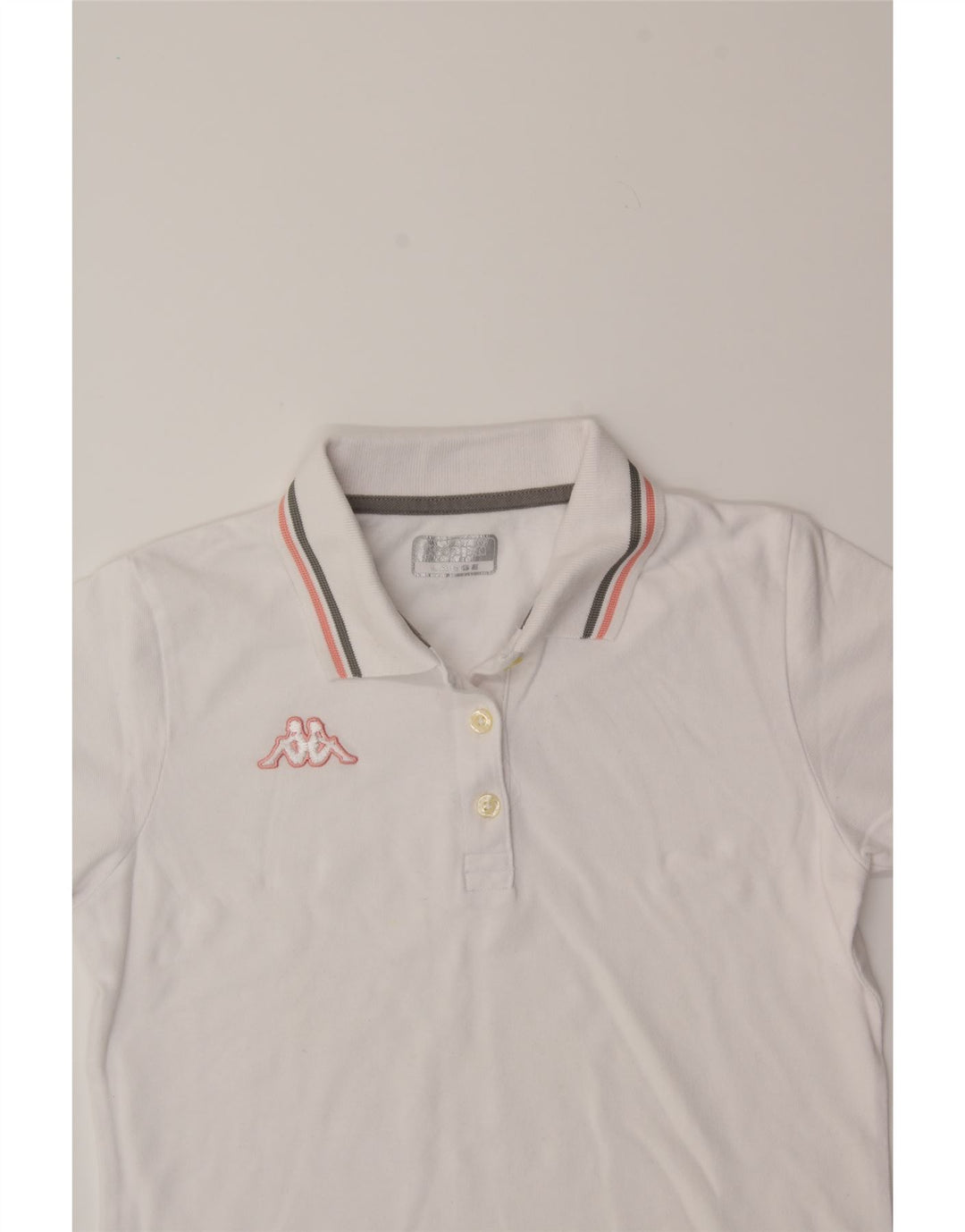 KAPPA Womens Polo Shirt UK 14 Large White Cotton Vintage Kappa and Second-Hand Kappa from Messina Hembry 