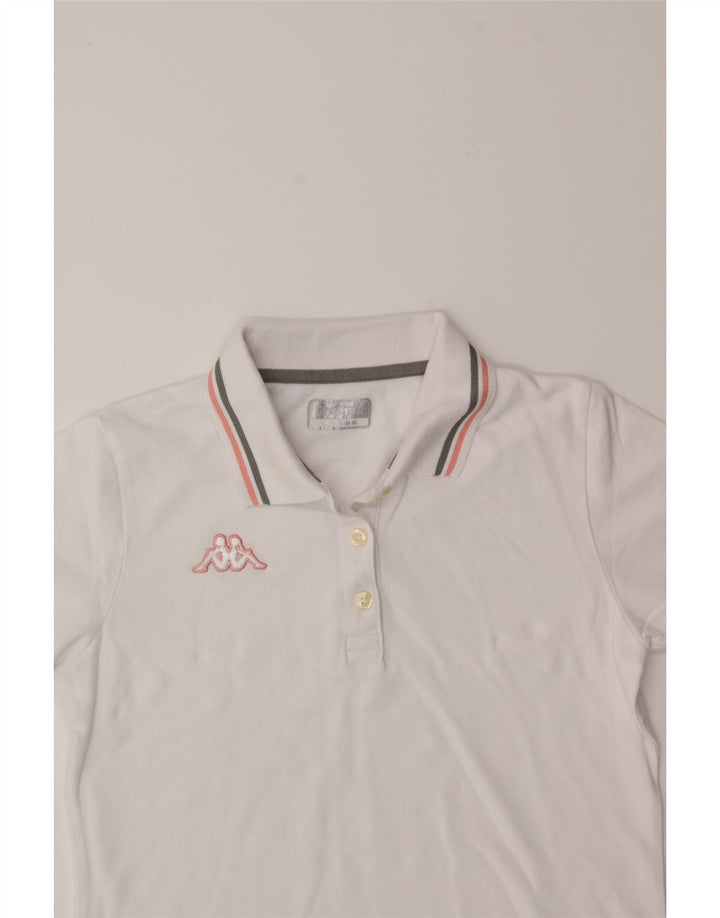KAPPA Womens Polo Shirt UK 14 Large White Cotton Vintage Kappa and Second-Hand Kappa from Messina Hembry 