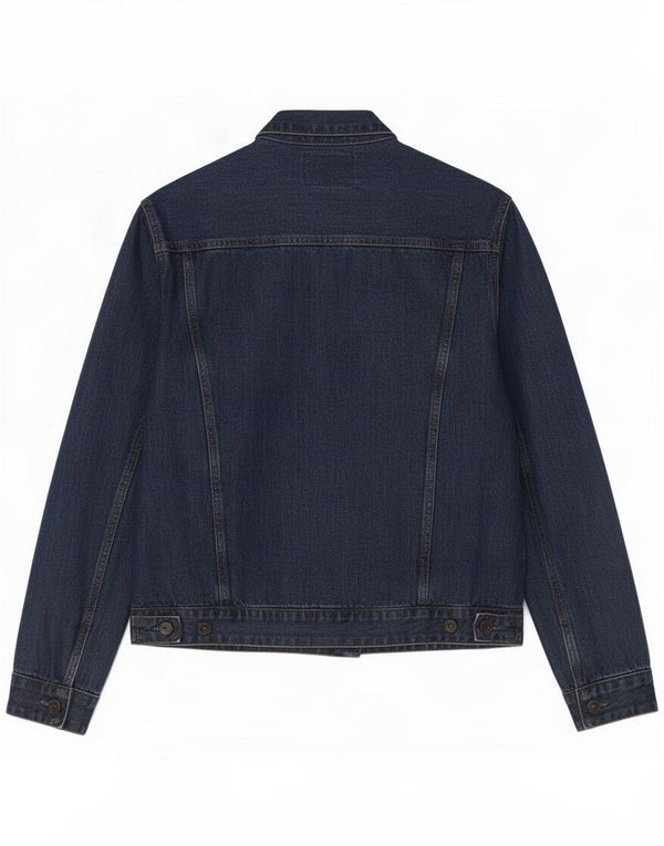Jaqueta jeans feminina John Barritt Reino Unido 46 2XL algodão azul marinho